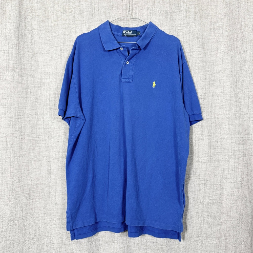 Polo Ralph Lauren Polo Shirt Mens XL Blue Pique Preppy Classic Pony Heritage